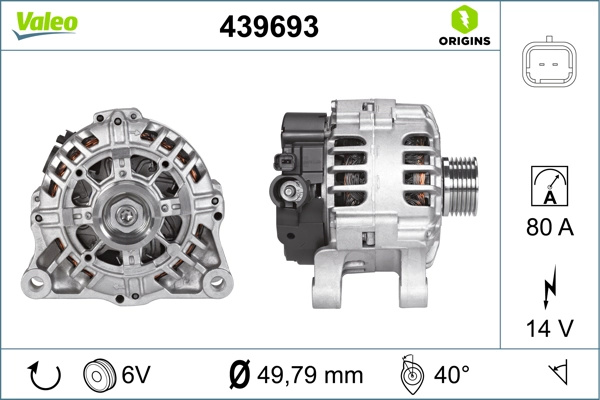 VALEO Generator / Alternator 439693 pentru PEUGEOT