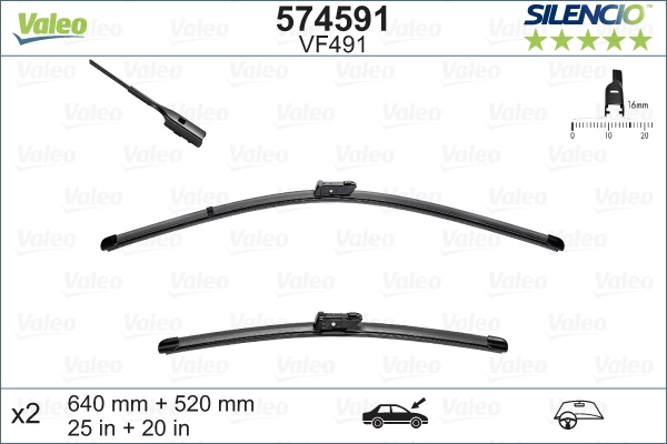VALEO lamela stergator montare fata 5745