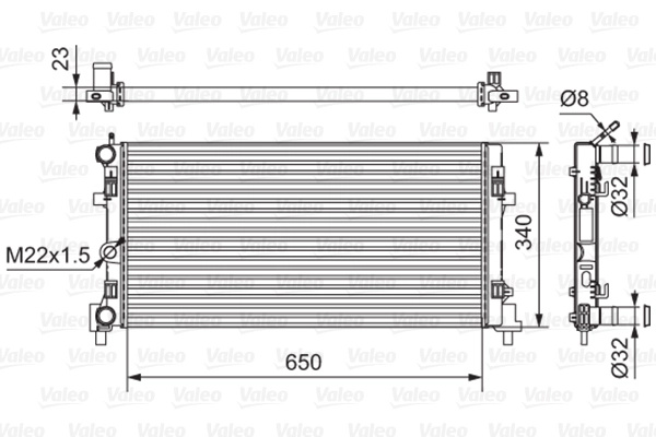 VALEO Radiator, racire motor 701522 la masina SKODA FABIA II (542) 2006 2007 2008 2009 2010 2011 2012 2013 2014