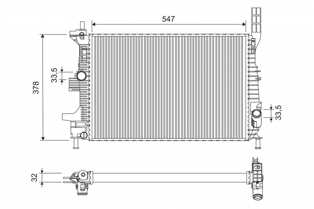 VALEO Radiator, racire motor 701675 compatibil cu FORD TRANSIT CONNECT V408 Autoutilitara/limuzina spatioasa 2013 2014 2015 2016 2017 2018 2019 2020 2021 2022 2023 2024 2025