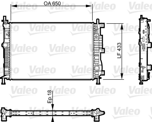 VALEO Radiator, racire motor 735555 compatibil cu PEUGEOT EXPERT platou / sasiu (V_) 2016 2017 2018 2019 2020 2021