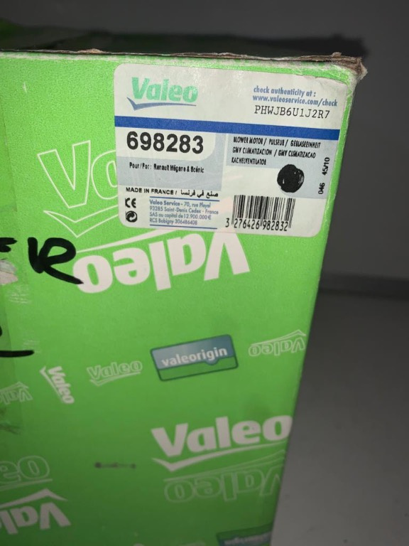 VALEO Ventilator, habitaclu pentru vehicule cu volan pe dreapta 698283 /RENAULT