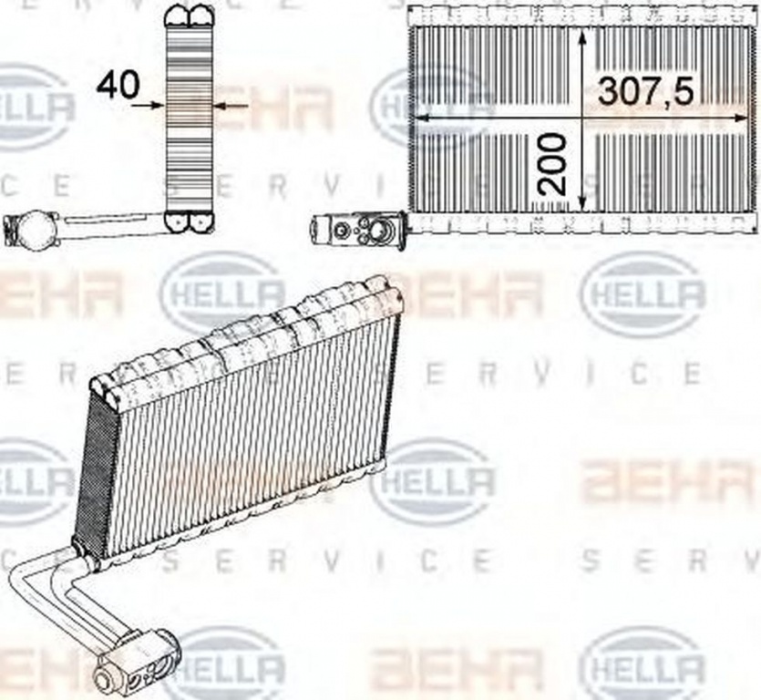 Vaporizator evaporator clima RENAULT TRUCKS Kerax HELLA 8FV351331191