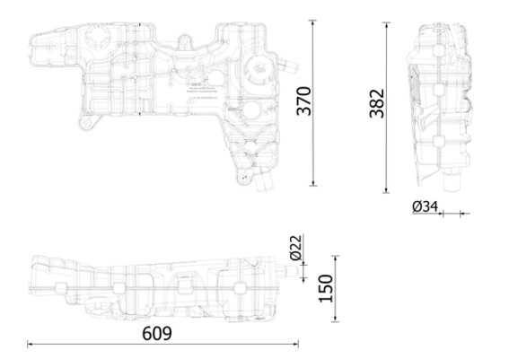 Vas de expansiune, racire MAHLE CRT250000S compatibil cu RENAULT TRUCKS MIDLUM 2006 2007 2008 2009 2010 2011 2012 2013 2014