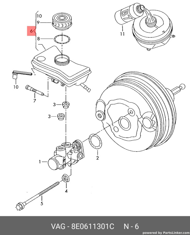 Vas lichid 8E0611301C Audi A4 B6 Sedan 2003 1.8T AVJ OEM 8E0611301C