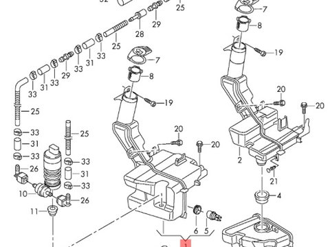 Vas lichid parbriz Volkswagen Passat B7 (365) Variant 2011 2.0 TDI OEM 3AA955453G