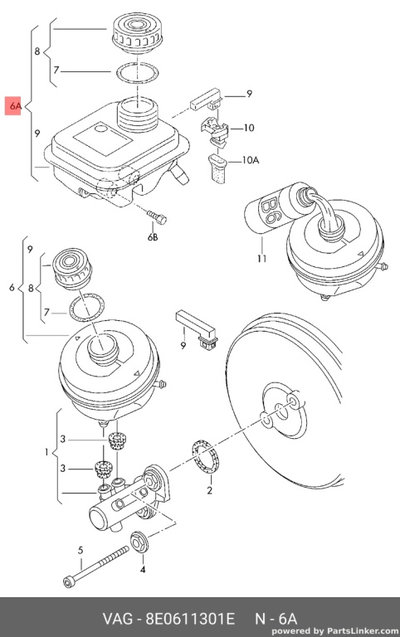 Vas lichid servofrana 8E0611301E Audi A4 B6 Break 