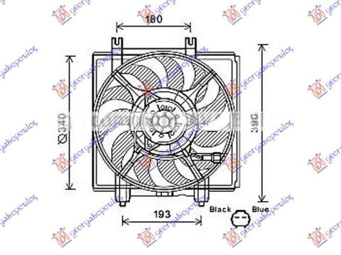 Ventilator Ac/ Assy 2.5 Turbo (342mm) (2pini) pentru Subaru Impreza 08-14