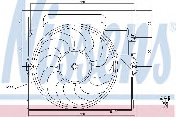 Ventilator,aer conditionat BMW Seria 3 Touring (E36) (1995 - 1999) NISSENS 85645