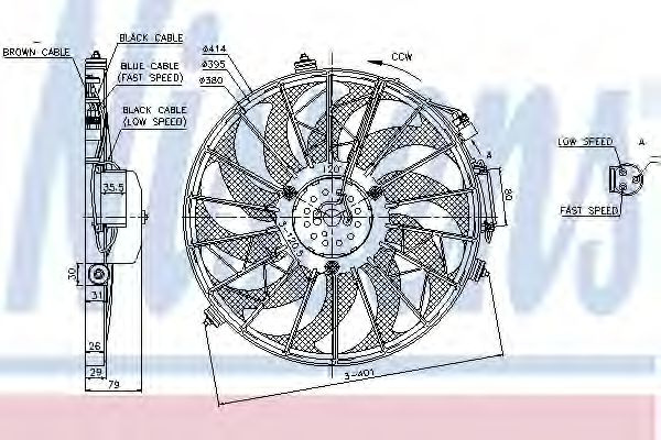 Ventilator,aer conditionat BMW Seria 5 (E34) (1987 - 1995) NISSENS 85648