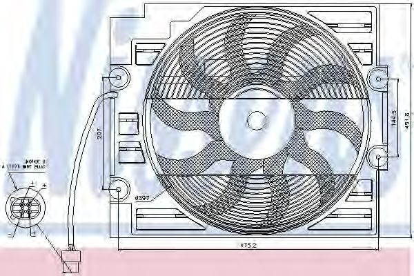 Ventilator,aer conditionat BMW Seria 5 Touring (E39) (1997 - 2004) NISSENS 85421