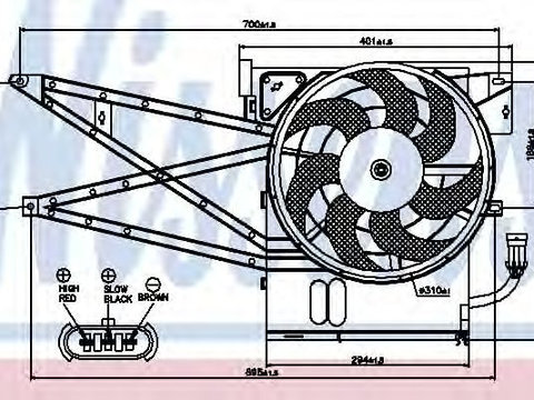 Ventilator,aer conditionat OPEL VECTRA B hatchback (38_) (1995 - 2003) NISSENS 85017