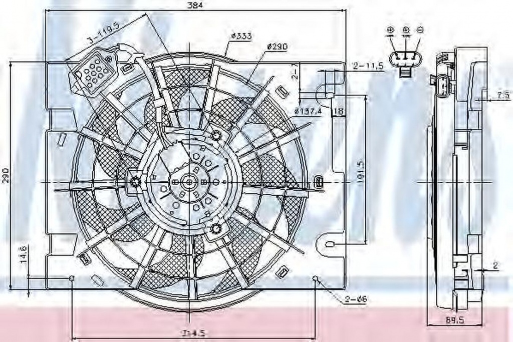 Ventilator clima OPEL ASTRA G caroserie F70 NISSENS 85186