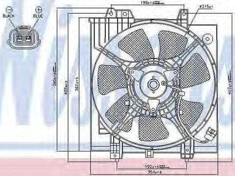 Ventilator clima SUBARU IMPREZA limuzina GD NISSENS 85284