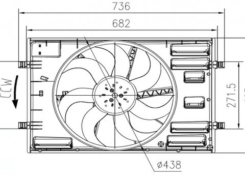 Ventilator Electroventilator GMV GMW Radiator Volkswagen VW T-Roc 1 2017 2018 2019 2020 Crossover 2.0 TSI DSG 4Motion (190 hp) 47916 12-196-542