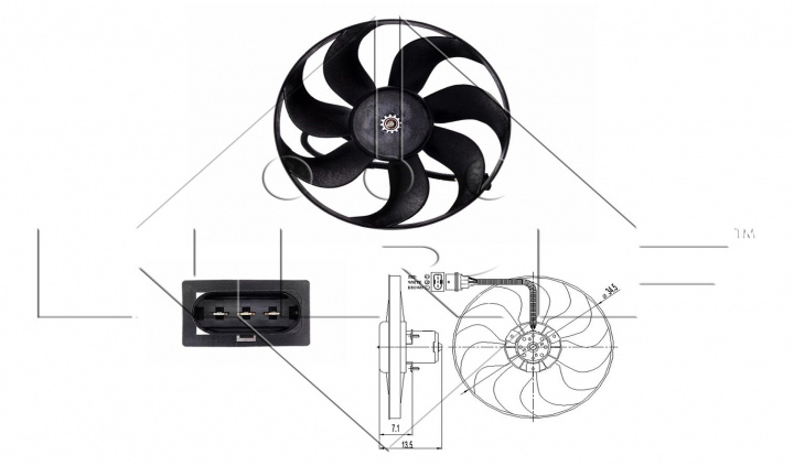 Ventilator Electroventilator GMV GMW Radiator Volkswagen VW Citi Golf 47397 11-542-549