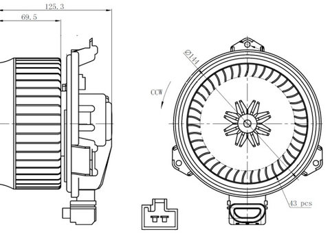 Ventilator, habitaclu (34268 NRF) DAIHATSU,SUBARU,TOYOTA