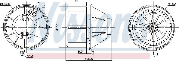 Ventilator. habitaclu Aer blower 24V MERCEDES ATEGO ATEGO 2 ATEGO 3 AXOR AXOR 2 ZETROS 01.98- MERCEDES-BENZ AXOR, 09.2001 - 12.2005 Nissens 87832