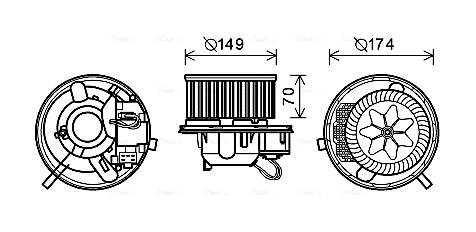 Ventilator, habitaclu AVA QUALITY COOLING VN8339 pentru masina VW PASSAT B6 (3C2) 2005 2006 2007 2008 2009 2010