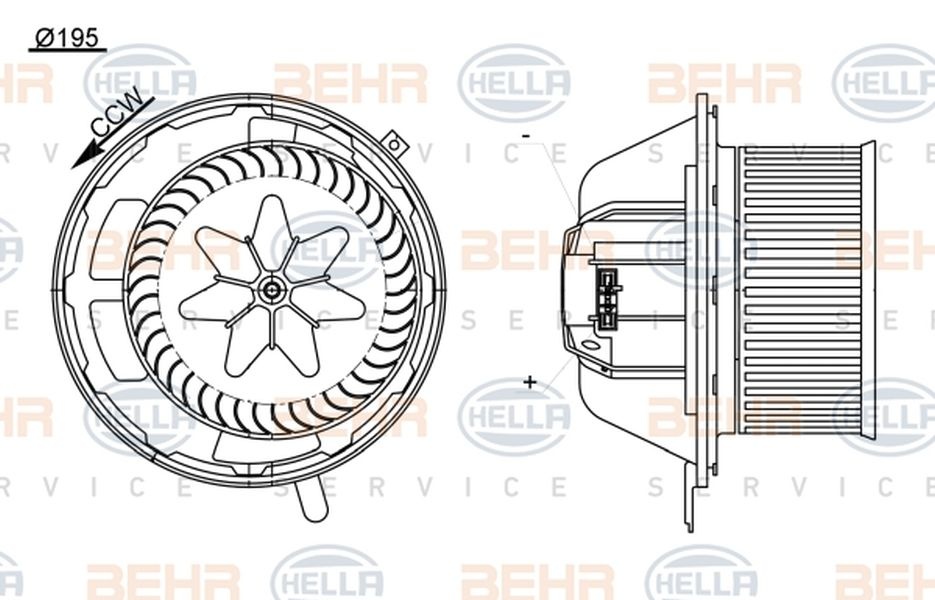 Ventilator habitaclu bord BMW 1 cupe E82 HELLA 8EW 351 104-791