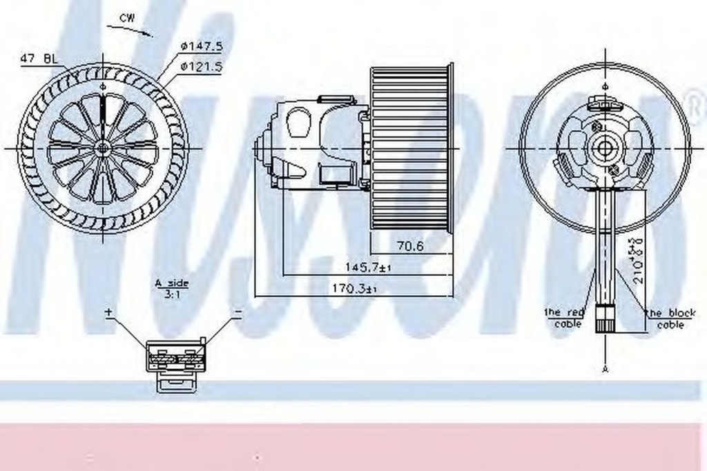 Ventilator habitaclu bord BMW 5 Touring F11 NISSENS 87240