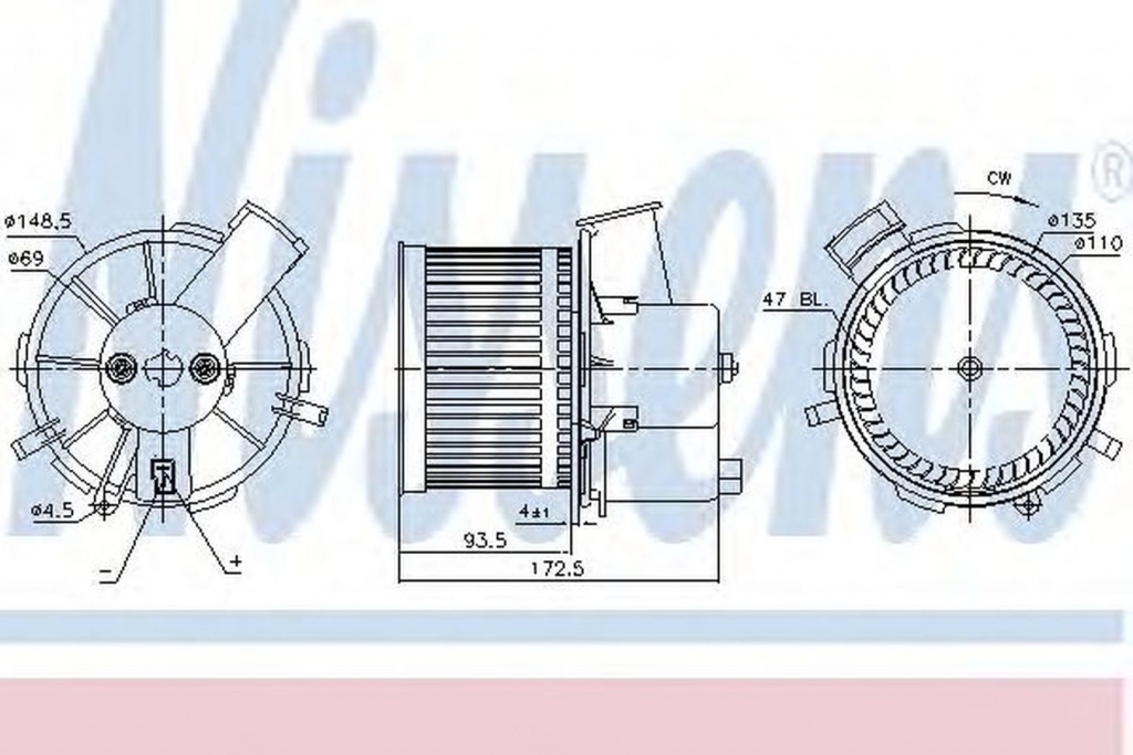 Ventilator habitaclu bord FIAT PANDA Van 169 NISSE