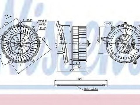Ventilator habitaclu bord MERCEDES-BENZ CLK Cabriolet A208 NISSENS 87152