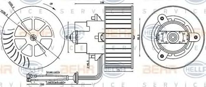 Ventilator habitaclu bord OPEL OMEGA B combi 21 22 23 HELLA 8EW009100261