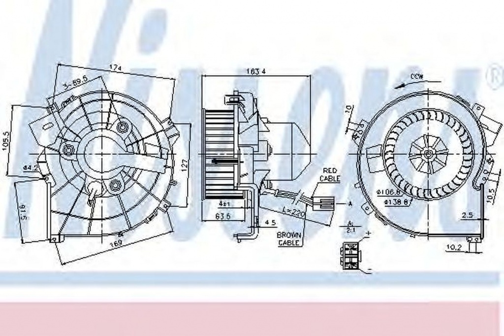 Ventilator habitaclu bord OPEL TIGRA TwinTop NISSENS 87080