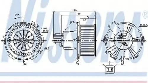 Ventilator habitaclu bord OPEL ZAFIRA B A05 NISSENS 87085 PieseDeTop