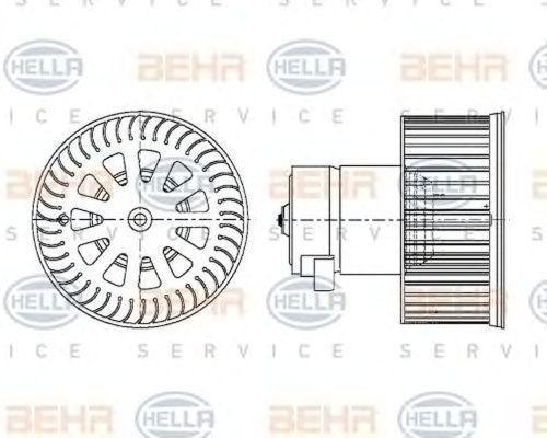 Ventilator habitaclu bord PEUGEOT 307 3A C HELLA 8EW009157161