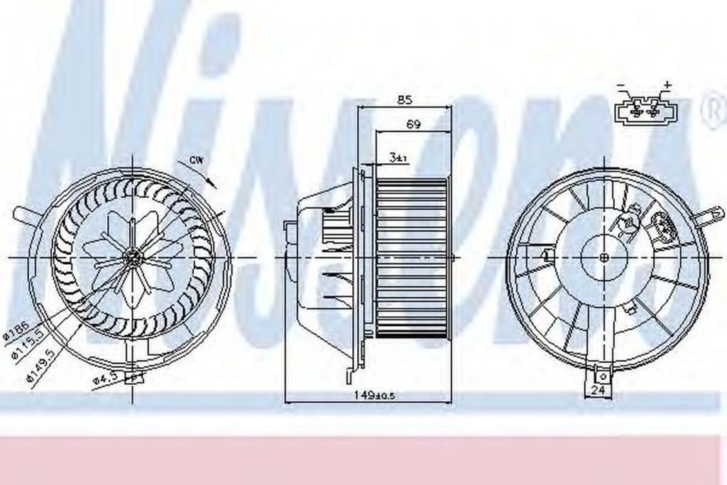 Ventilator habitaclu bord SKODA SUPERB 3T4 NISSENS
