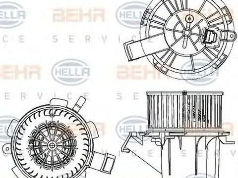 Ventilator habitaclu bord SMART FORTWO cupe 451 HELLA 8EW 351 040-641