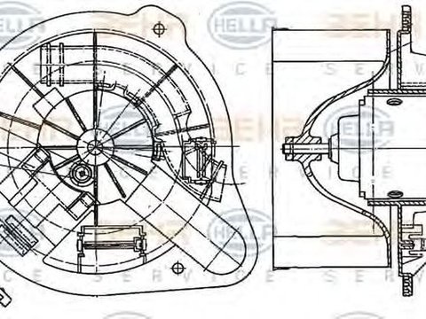 Ventilator habitaclu bord VOLVO 850 combi LW HELLA 8EW 351 041-221