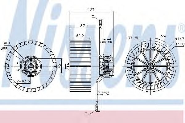 Ventilator, habitaclu FIAT DUCATO caroserie (230L) (1994 - 2002) NISSENS 87402