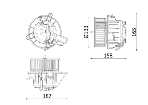 Ventilator, habitaclu MAHLE AB331000P la masina SEAT ARONA (KJ7, KJP) 2017 2018 2019 2020 2021 2022 2023 2024 2025