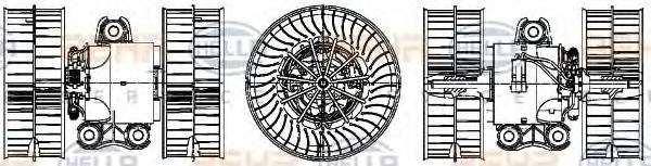 Ventilator, habitaclu MERCEDES-BENZ VIANO (W639), MERCEDES-BENZ VITO bus (W639), MERCEDES-BENZ VITO / MIXTO caroserie (W639) - HELLA 8EW 009 158-181