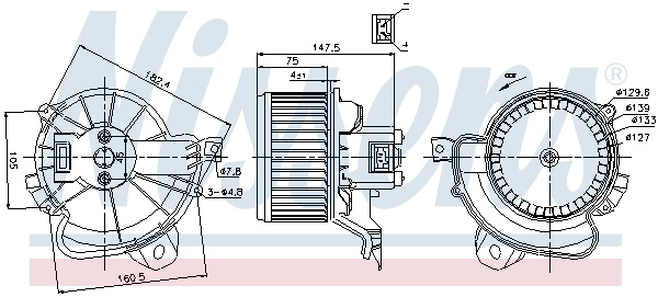 Ventilator, habitaclu NISSENS 87086 comp