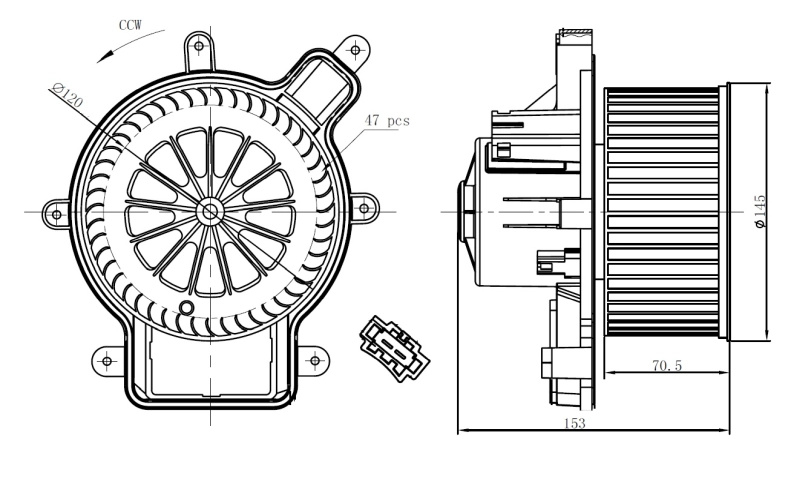 Ventilator, habitaclu NRF 34270 pentru P