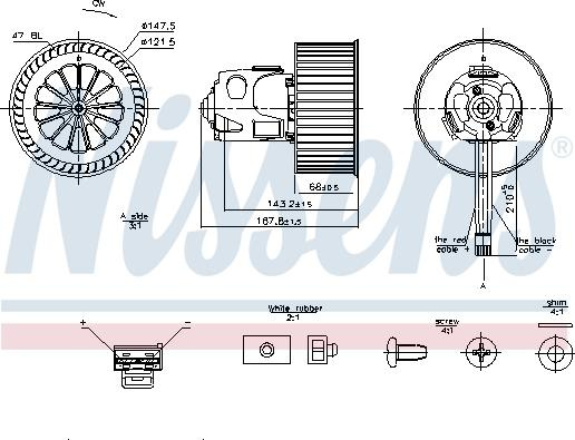 Ventilator. habitaclu Suflanta de aer BMW 5 F10 5 F11 5 GRAN TURISMO F07 6 F12 6 F13 6 GRAN COUPE F06 7 F01 F02 F BMW 6 - III (F13), Compartiment, 07.2011 - 10.2017 Nissens 87240