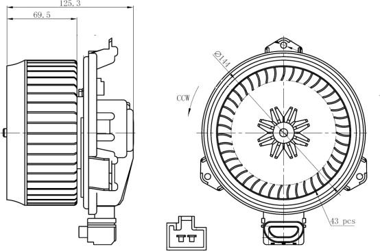 Ventilator. habitaclu Suflanta de aer DAIHATSU CHARADE VIII SUBARU TREZIA TOYOTA URBAN CRUISER VERSO S YARIS YARI TOYOTA URBAN CRUISER (_P1_), Hatchback, 07.2007 - 03.2016 NRF 34268