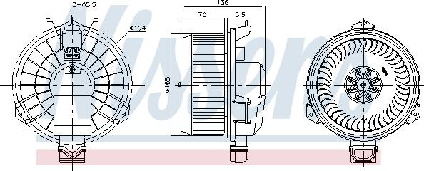 Ventilator. habitaclu Suflanta de aer FORD GALAXY III MONDEO V S-MAX FORD USA EDGE 1.0-2.5 09.12- FORD MONDEO V (CD), Sedan, 09.2012 - Nissens 87419