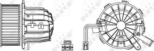 Ventilator. habitaclu Suflanta de aer se potrivește. AUDI A4 ALLROAD B8 A4 B8 A5 Q5 PORSCHE MACAN 1.8-4.2 10.07- PORSCHE MACAN (95B), Crossover, 02.2014 - NRF 34163