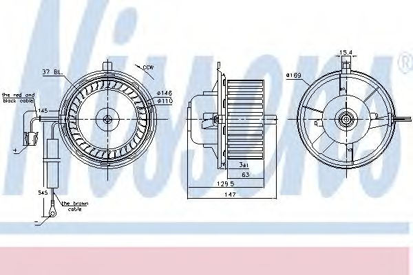 Ventilator, habitaclu VW GOLF IV Cabriolet (1E7) (1998 - 2002) NISSENS 87404 piesa NOUA