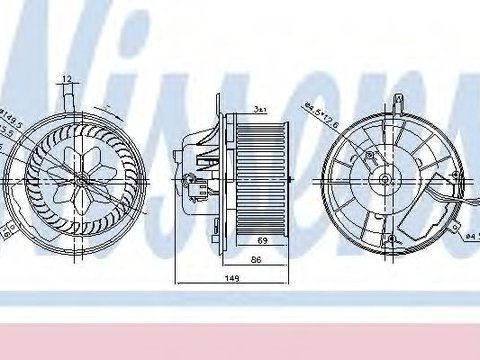 Ventilator, habitaclu VW PASSAT CC (357) (2008 - 2012) NISSENS 87032 piesa NOUA