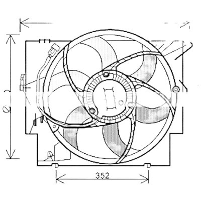 Ventilator motor BMW 3 E90 2004->2011 pentru 335 d, perioada 2006 2007 2008 2009 2010 2011 PIESA NOUA diametru 1 mm 490 putere W 400