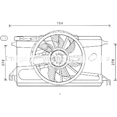 Ventilator motor FORD FOCUS 2 2004->2013, C-MAX 1 2007->2010 pentru 2.0 TDCi, perioada 2004 2005 2006 2007 2008 2009 2010 2011 2012 PIESA NOUA de la an de fabricatie 01/2008, pentru cv. automata cu 6 viteze, diametru 1 mm 397, cu mufa ovala putere W 
