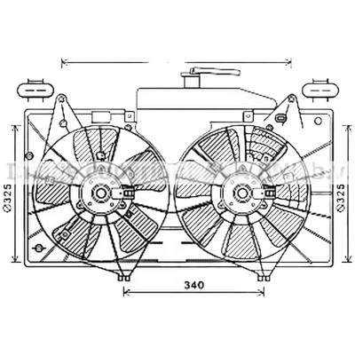 Ventilator motor MAZDA 6 GG 2007->2013 pentru 2.0 MZR, perioada 2007 2008 2009 2010 2011 2012 PIESA NOUA pentru cv. automata, 5 viteze, diametru 1 mm 325, diametru 2 mm 325