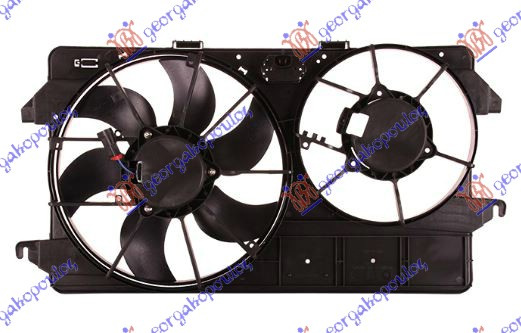 Ventilator racire (double/1 motor) pentru Ford Transit Connect 2010, 2011, 2012, 2013