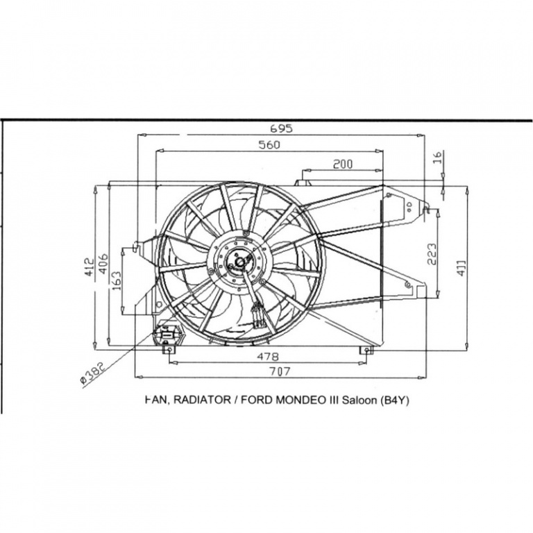 Ventilator racire motor FORD MONDEO 2 1996-> pentru 1.8 TD-66 KW